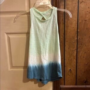 Old Navy Green and Blue Ombre Tank Top Girls L 10-12
